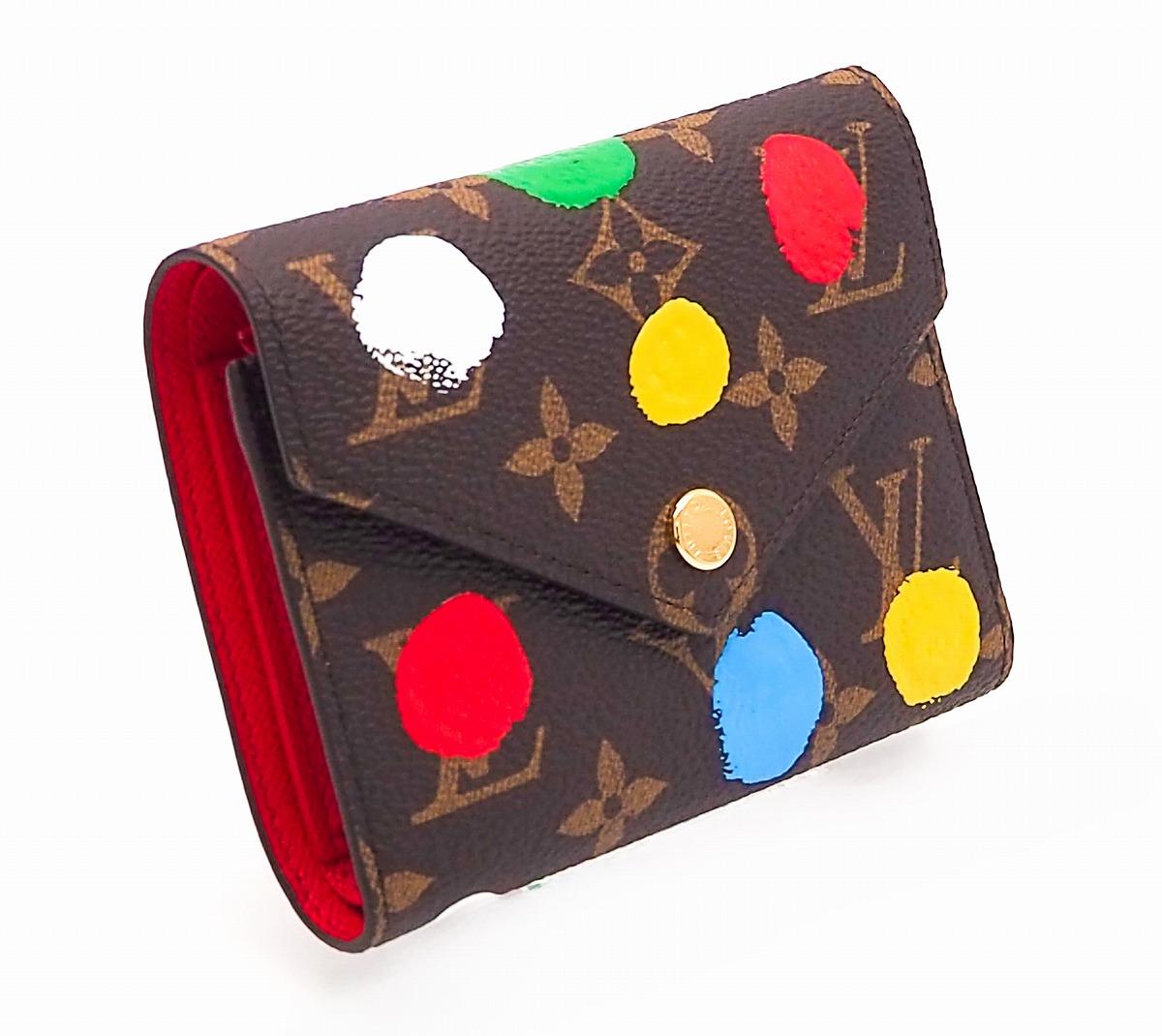 ルイ ヴィトン  LV×YK ポルトフォイユ･ヴィクトリーヌ ペインティッド ドット モノグラム･キャンバス 三つ折り財布 草間彌生 M81865