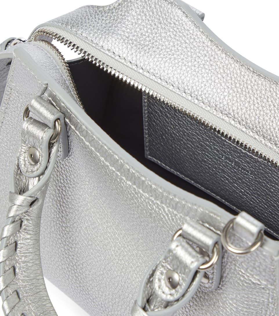 バレンシアガ代引 ネオクラシックシティナノ 2WAYショルダー バッグ シルバー レザー 63852415Y4Y8256