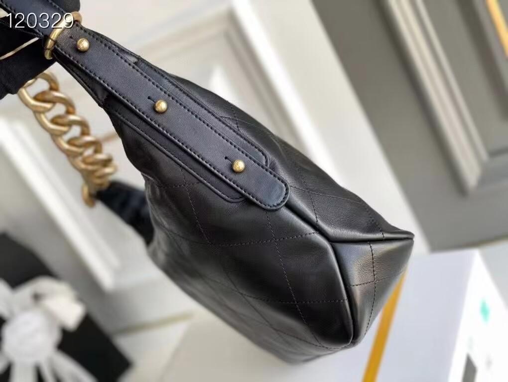 シャネル ホーボー バッグ カーフスキン ショルダーバッグ ブラック AS2910 B07123 94305