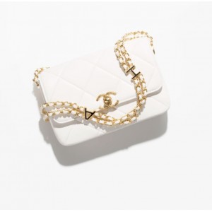 シャネル CHANEL ラムスキン ミニ フラップバッグ ホワイト AS4862 B16572 10601