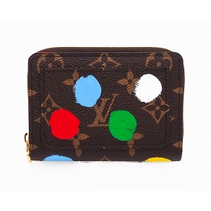 ルイ ヴィトン LV×YK ポルトフォイユ･ルー ペインティッド ドット モノグラム･キャンバス コンパクト財布 二つ折り財布 草間彌生 M81981