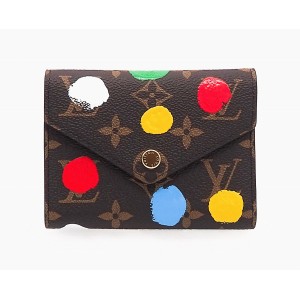 ルイ ヴィトン  LV×YK ポルトフォイユ･ヴィクトリーヌ ペインティッド ドット モノグラム･キャンバス 三つ折り財布 草間彌生 M81865