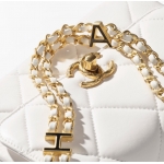 シャネル CHANEL ラムスキン ミニ フラップバッグ ホワイト AS4862 B16572 10601