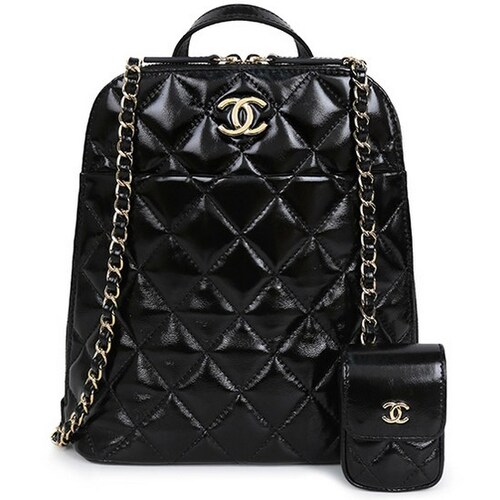 シャネル CHANEL リュックサック バックパック カーフ レディース ブラック AS3332