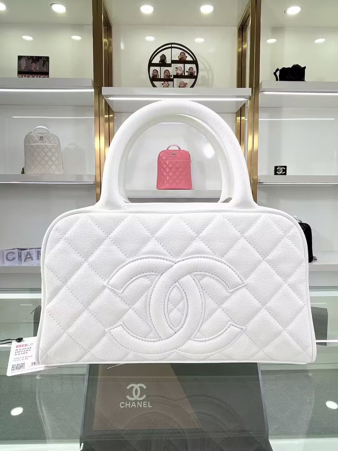 シャネル CHANEL スモールハンドバッグ ピンク AS3034