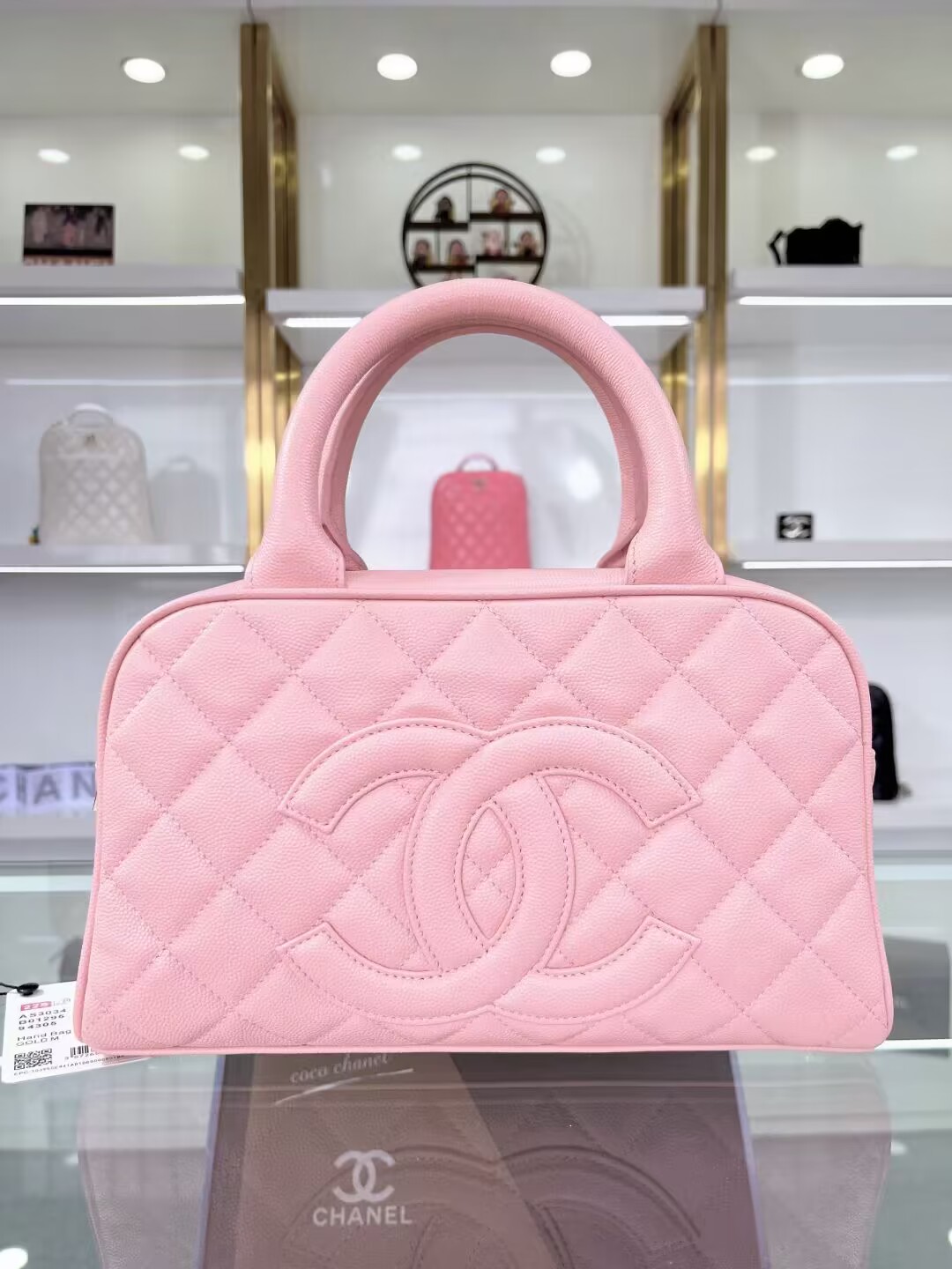 シャネル CHANEL スモールハンドバッグ ホワイト AS3034