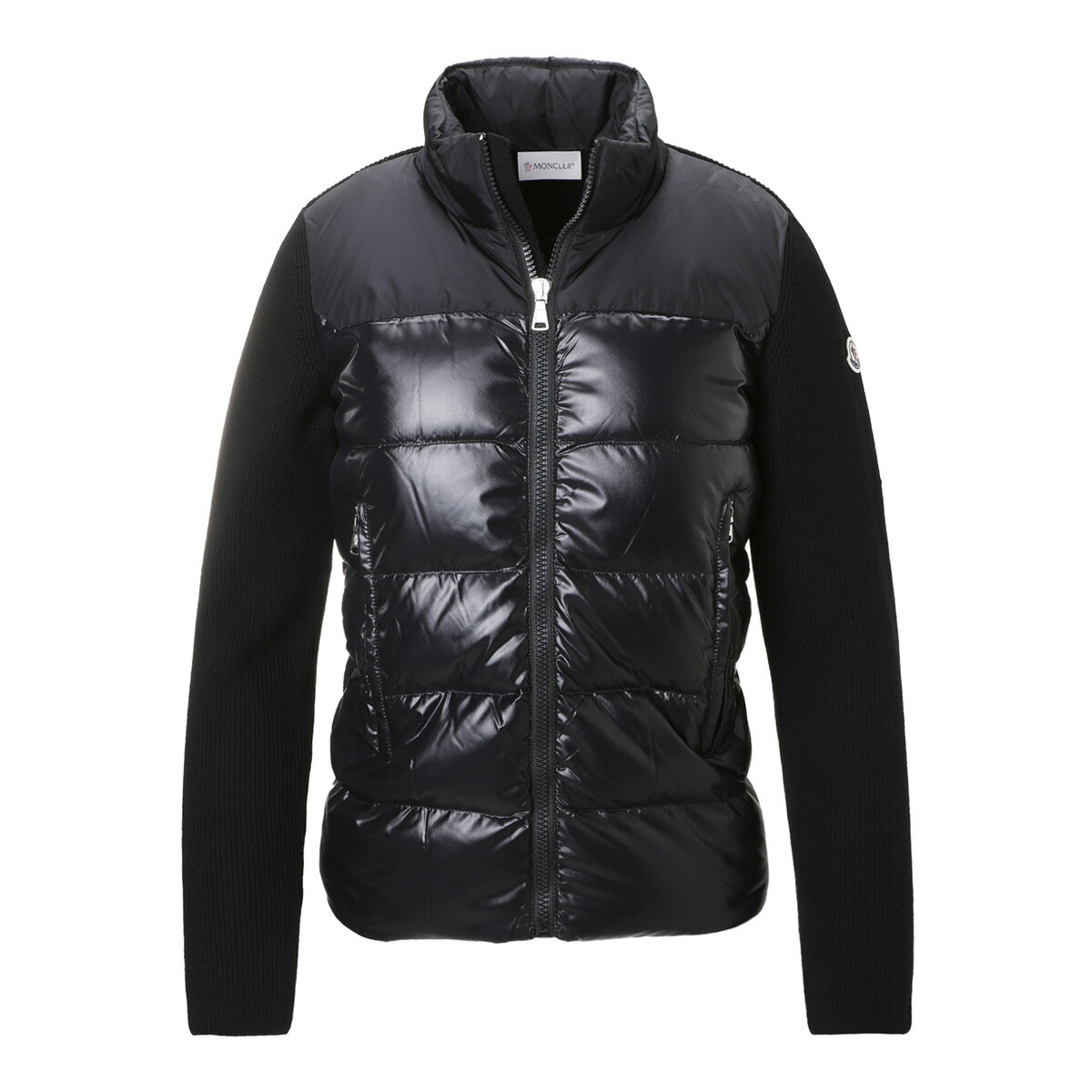 モンクレール MONCLER ダウン切り替え ジップアップカーディガン ブラック 9b00007 m1131 999
