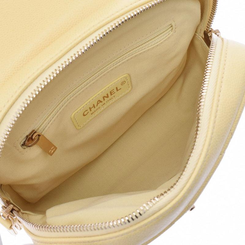 シャネル マトラッセ バックパック イエロー レディース キャビアスキン リュック・デイパック AS3108