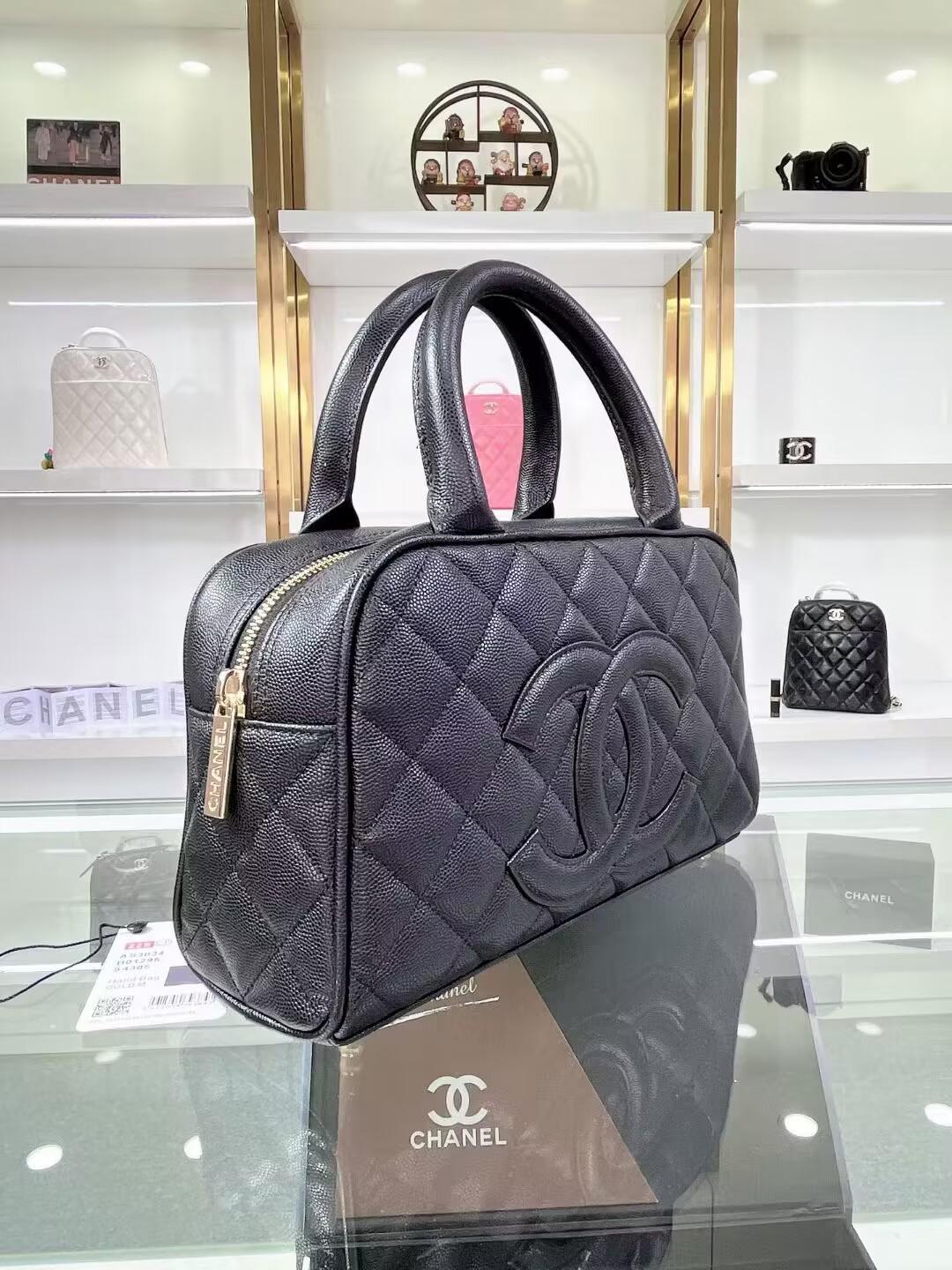 シャネル CHANEL スモールハンドバッグ ブラック AS3034