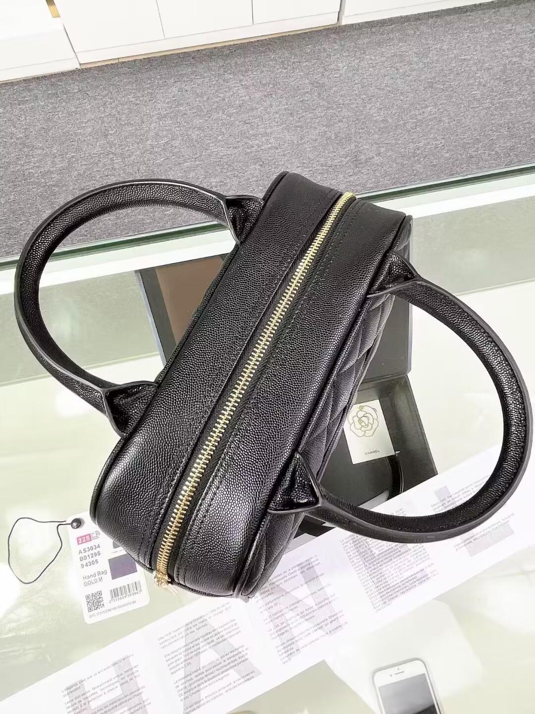 シャネル CHANEL スモールハンドバッグ ブラック AS3034