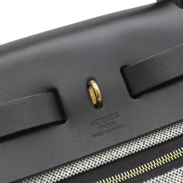 エルメス エールバッグ ジップ 31 ルトゥルネ グレー×ブラック トワルアッシュ ヴァッシュハンター 2WAYバッグ H084264 06