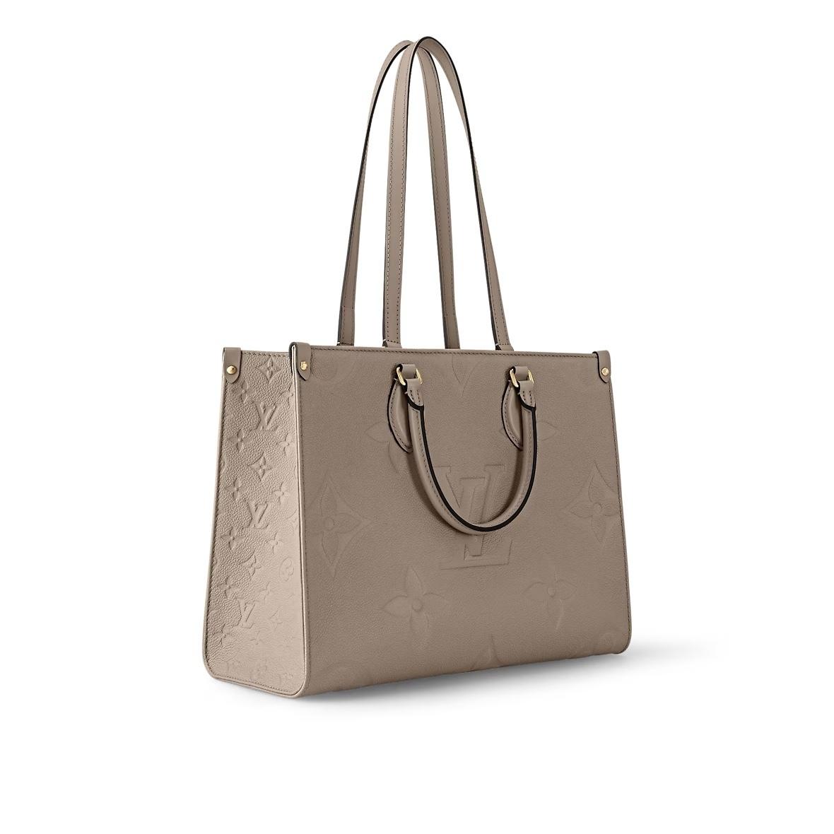 ルイ・ヴィトン LOUIS VUITTON オンザゴーMM ベージュ モノグラムアンプラント レディース ハンドバッグ M45607