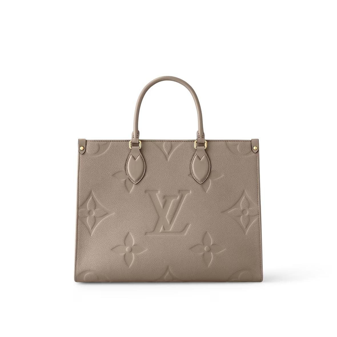 ルイ・ヴィトン LOUIS VUITTON オンザゴーMM ベージュ モノグラムアンプラント レディース ハンドバッグ M45607