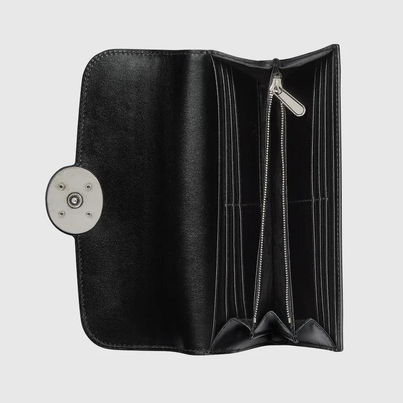 GUCCI財布 PETITE GG コンチネンタルウォレット ブラック 二つ折り長財布 762167 0YA0N 1000