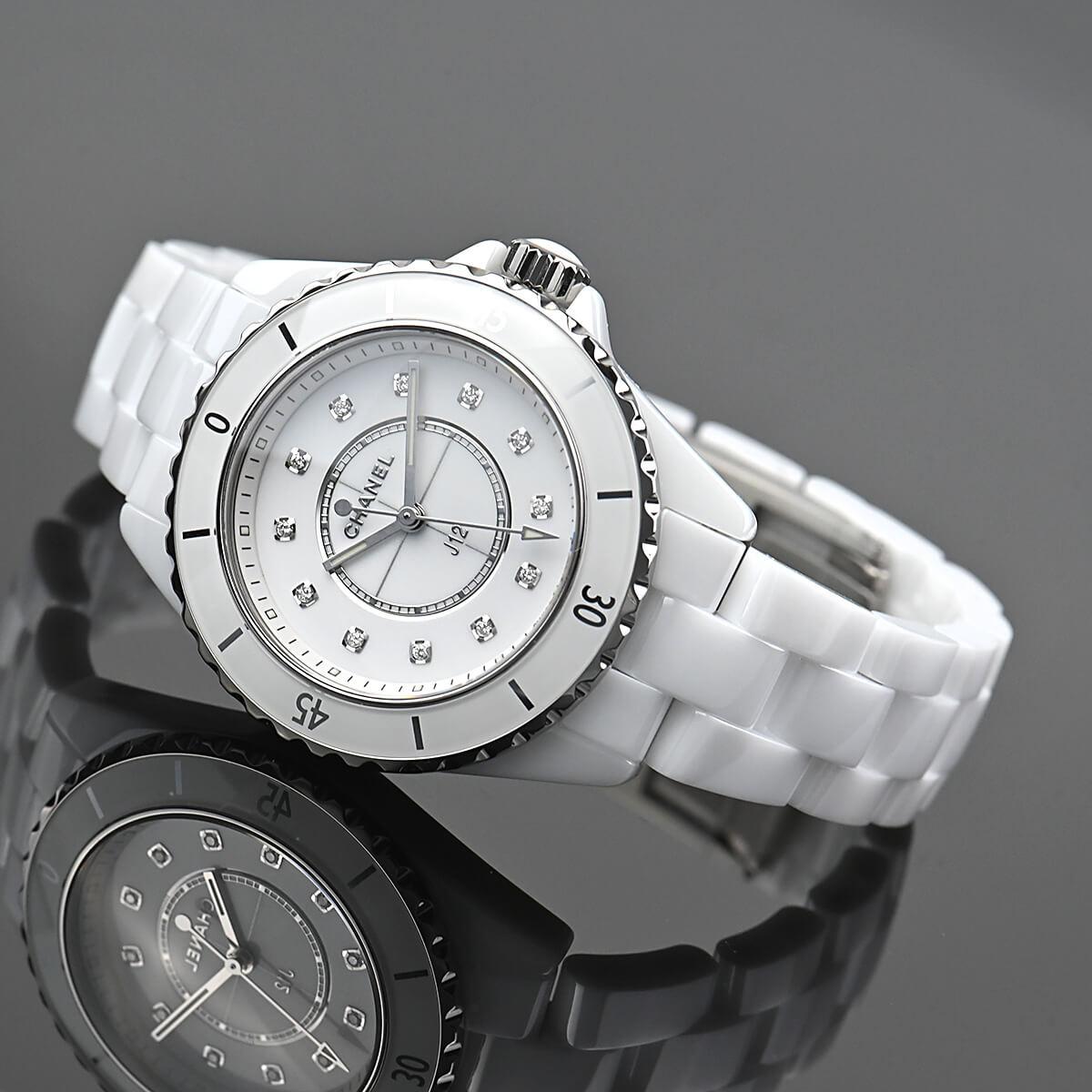 シャネル J12 33MM ホワイト レディース H5703