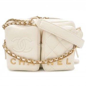 CHANEL シャネル スモールカメラショルダー ホワイト AS2923
