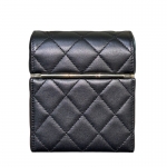 シャネル激安 CHANEL スモールボックスチェーンポーチ ブラック ラムスキン レディース ショルダーバッグ AP2656