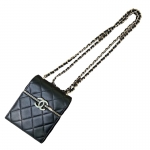 シャネル激安 CHANEL スモールボックスチェーンポーチ ブラック ラムスキン レディース ショルダーバッグ AP2656