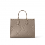 ルイ・ヴィトン LOUIS VUITTON オンザゴーMM ベージュ モノグラムアンプラント レディース ハンドバッグ M45607