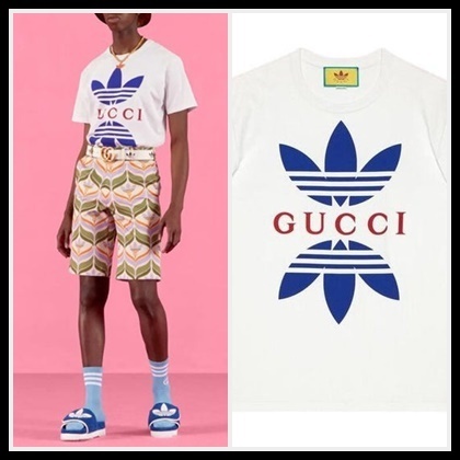 グッチ GUCCIx adidas コットンジャージー T シャツ ホワイト 548334 XJEMJ 9280