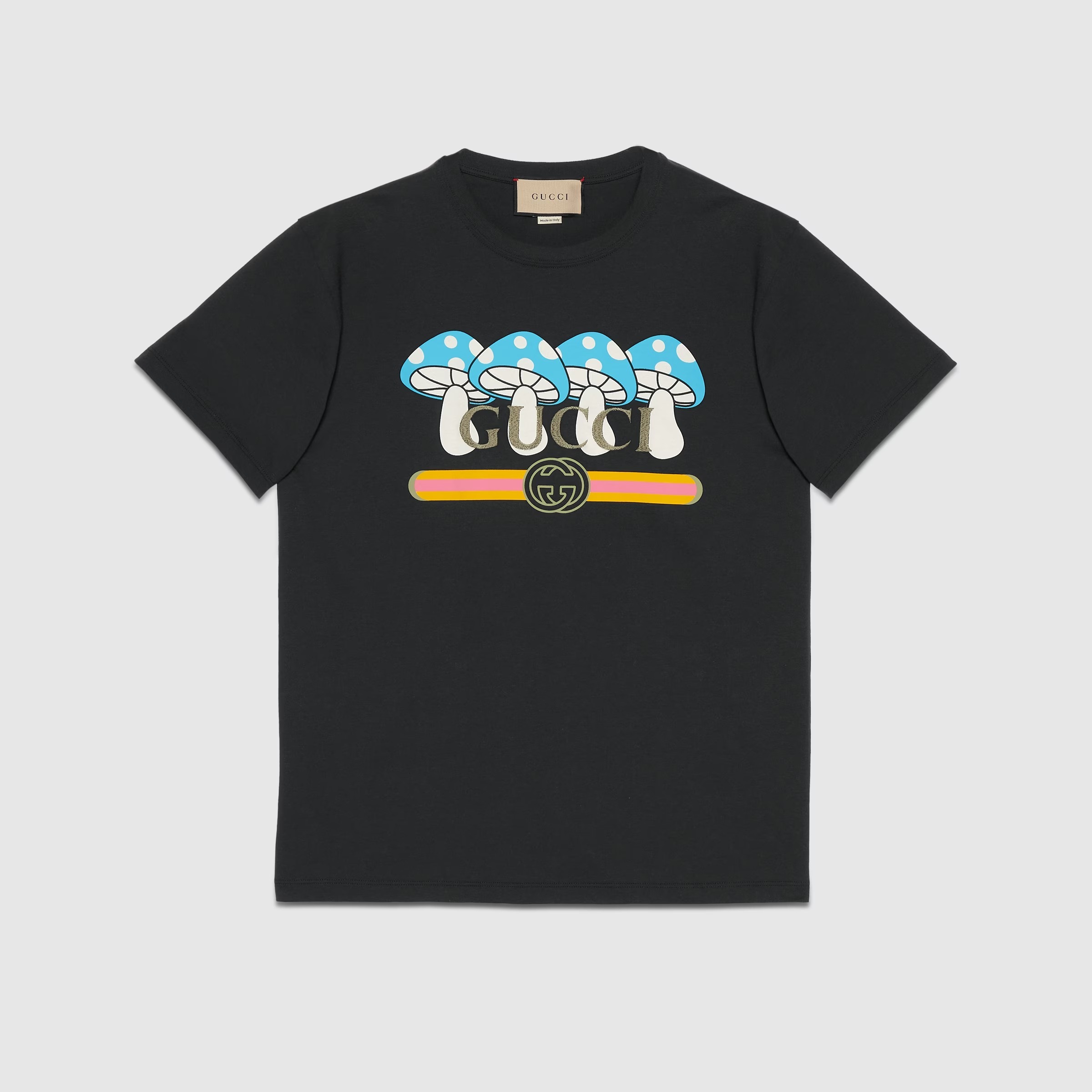 グッチ プリントコットンジャージーTシャツ マッシュルーム 548334 XJFWM 1283