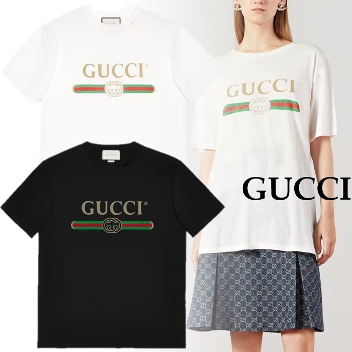 GUCCI代引 ロゴ オーバーサイズ コットン Tシャツ 457095 X5L89