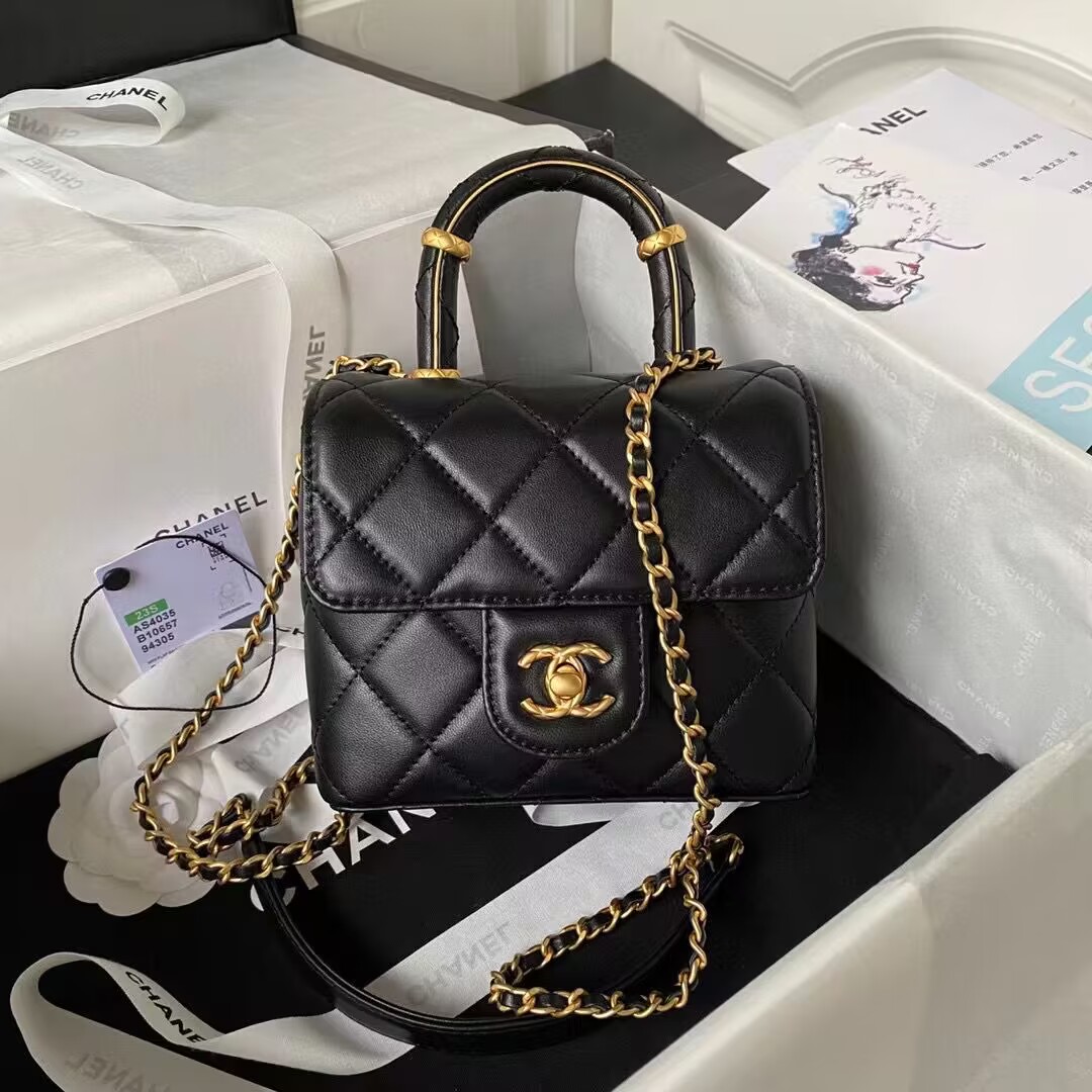 シャネル CHANEL ツイード スモール ヴァニティーケース ブラック AS3973 B10657 94305