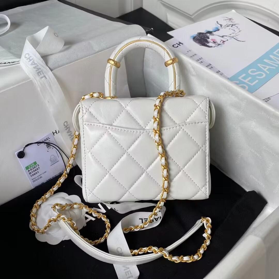 シャネル CHANEL ツイード スモール ヴァニティーケース ホワイト AS3973 B10657 10601