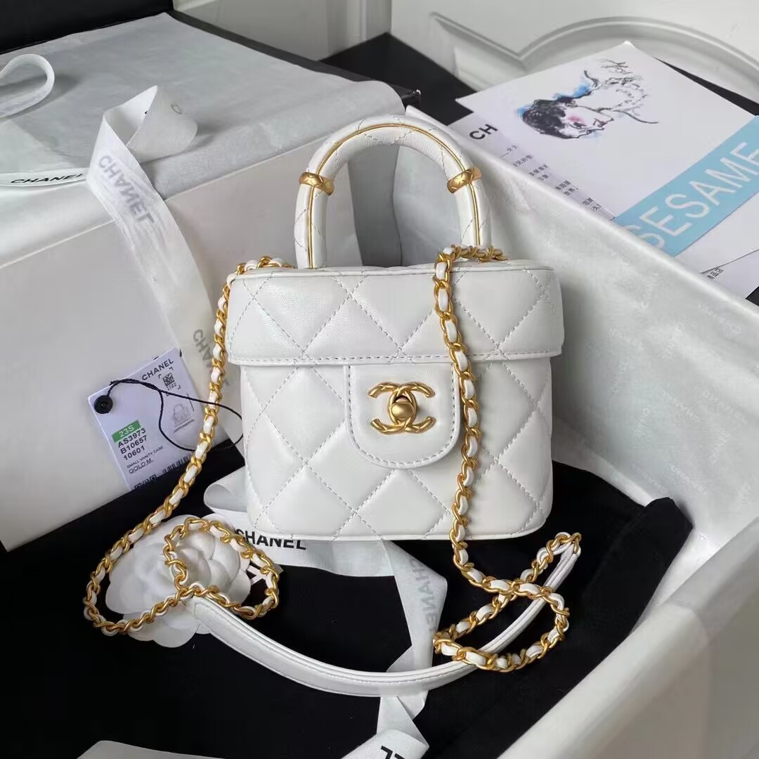 シャネル CHANEL ツイード スモール ヴァニティーケース ホワイト AS3973 B10657 10601