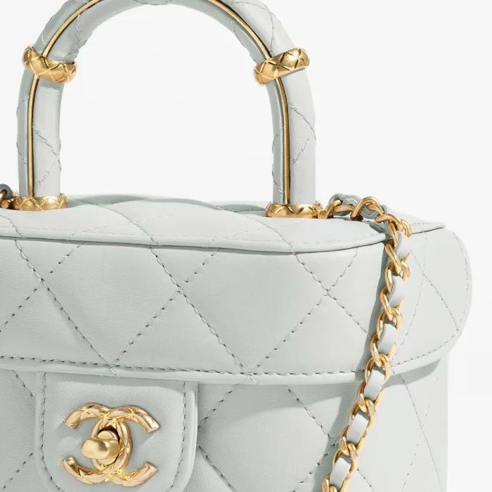 シャネル CHANEL ツイード スモール ヴァニティーケース ブルー AS3973 B10657 NN268