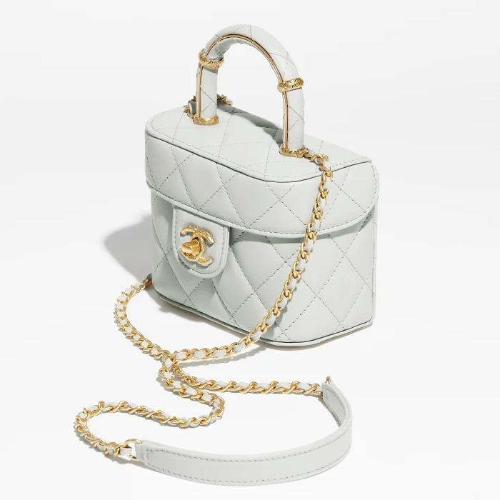 シャネル CHANEL ツイード スモール ヴァニティーケース ブルー AS3973 B10657 NN268