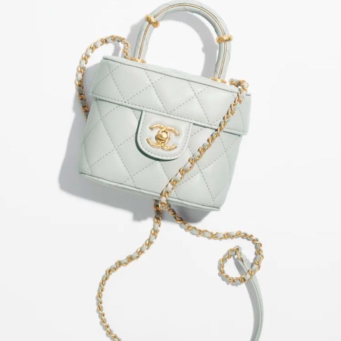 シャネル CHANEL ツイード スモール ヴァニティーケース ブルー AS3973 B10657 NN268
