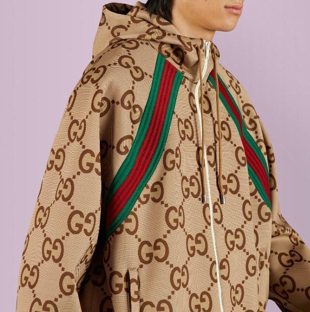 GUCCI ストライプ ジャンボ GGジップジャケット ベージュ 713974 XJETI 2270