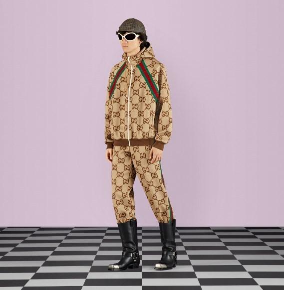 GUCCI ストライプ ジャンボ GGジップジャケット ベージュ 713974 XJETI 2270