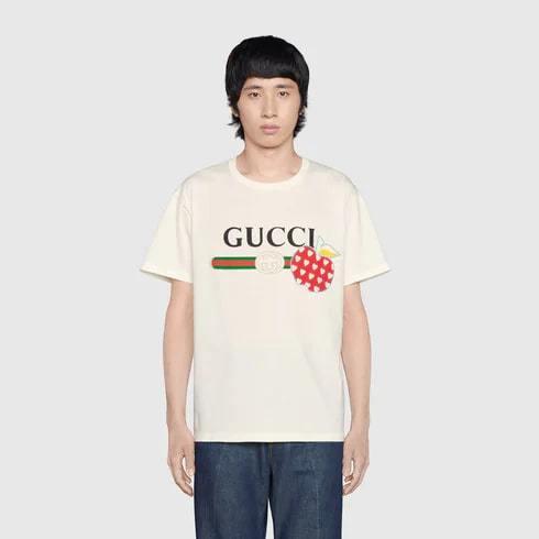 グッチ ロゴ りんご クルーネック 半袖 Tシャツ 548334 XJDNC 9095