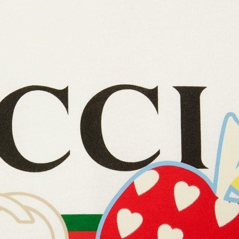 グッチ ロゴ りんご クルーネック 半袖 Tシャツ 548334 XJDNC 9095