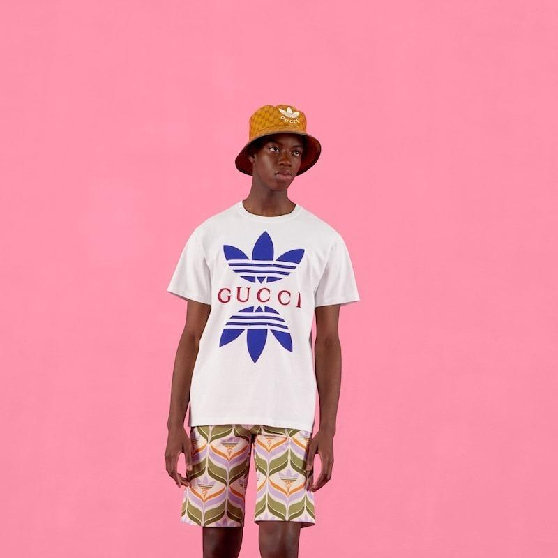 グッチ GUCCIx adidas コットンジャージー T シャツ ホワイト 548334 XJEMJ 9280