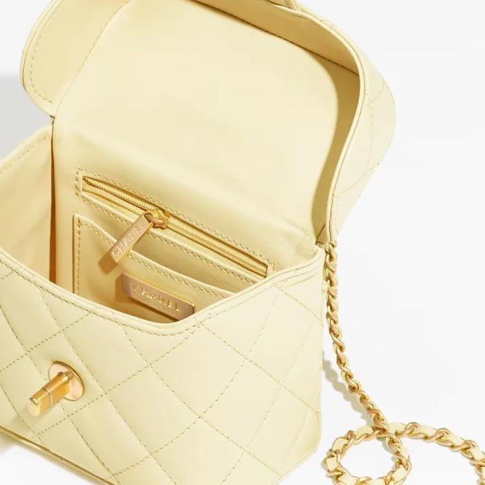 シャネル CHANEL ツイード スモール ヴァニティーケース ライトイエロー AS3973 B10657 NN289