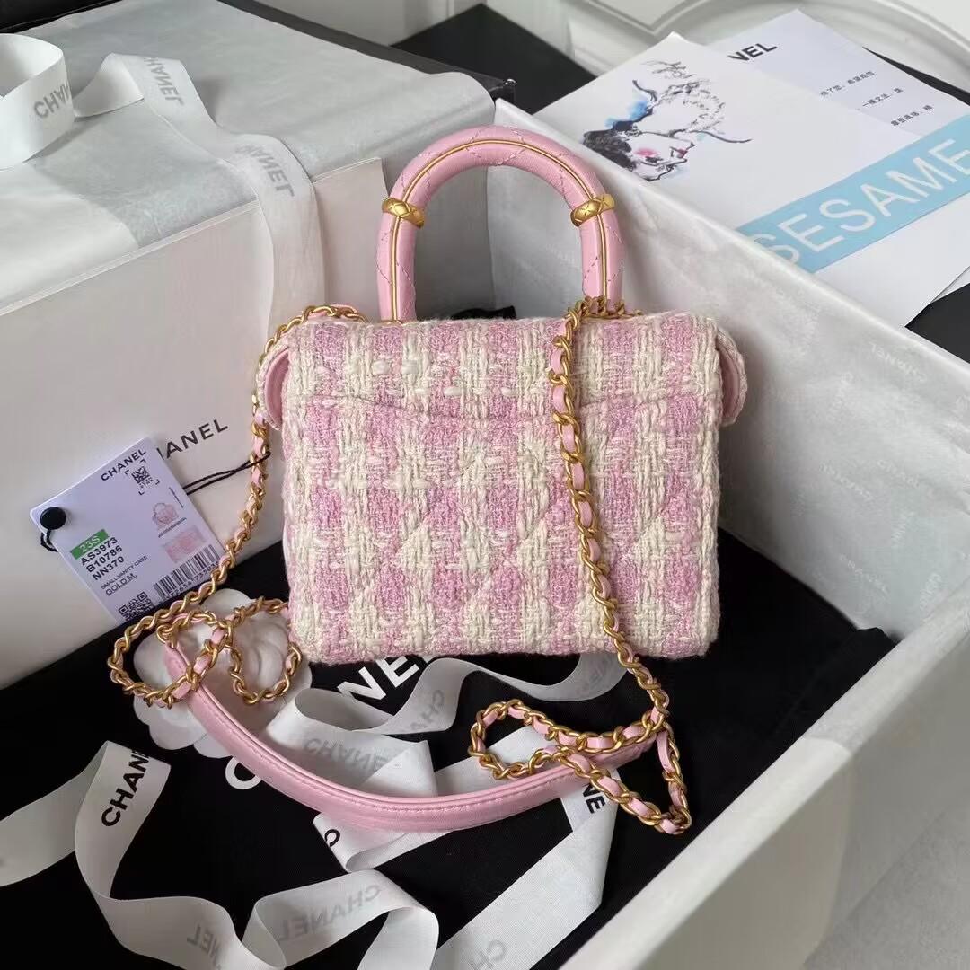 シャネル激安 CHANEL ツイード スモール ヴァニティーケース ピンク AS3973 B10786 NN370