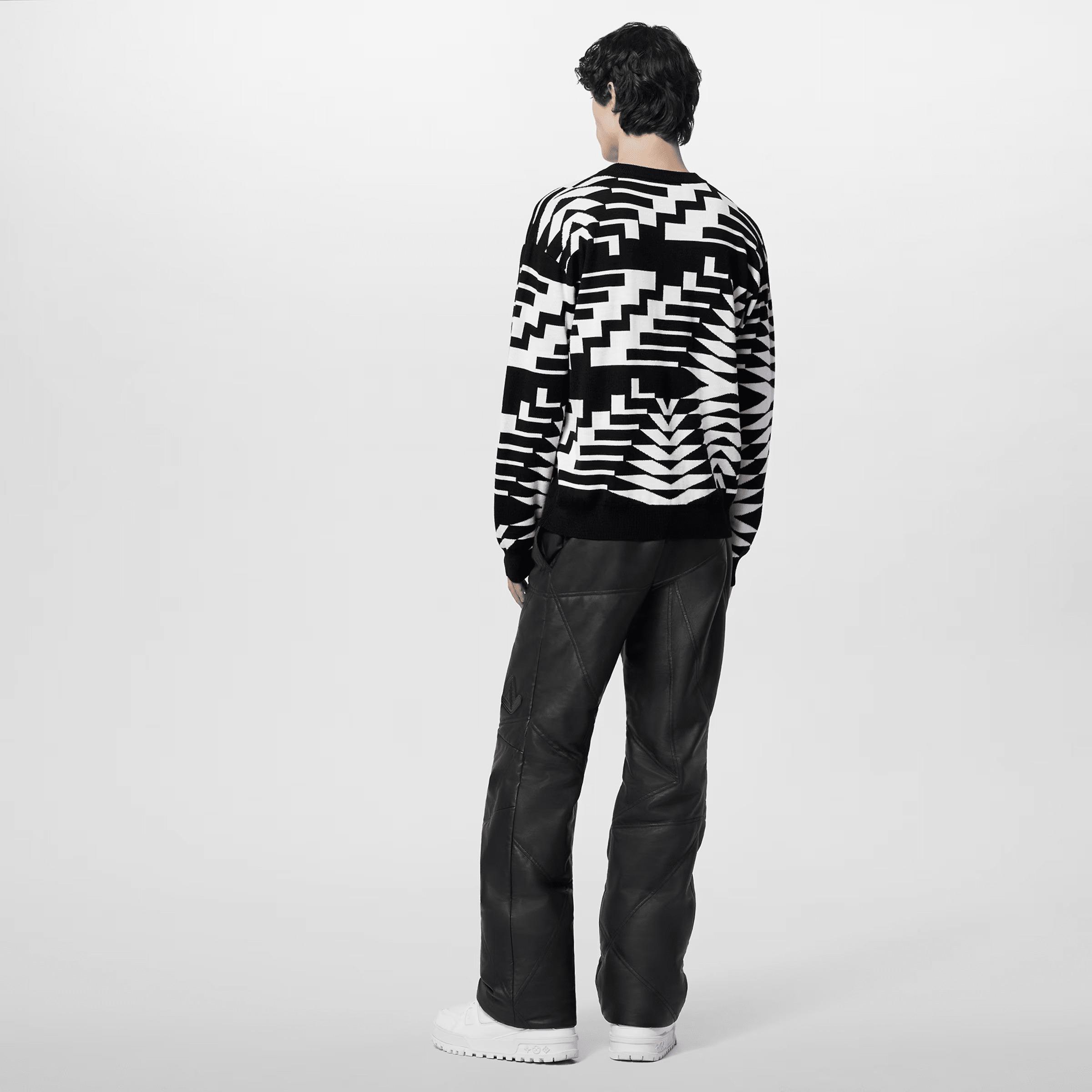 LOUIS VUITTON 長袖トップス プルオーバー 黒 白 ロゴ 1AFAMW