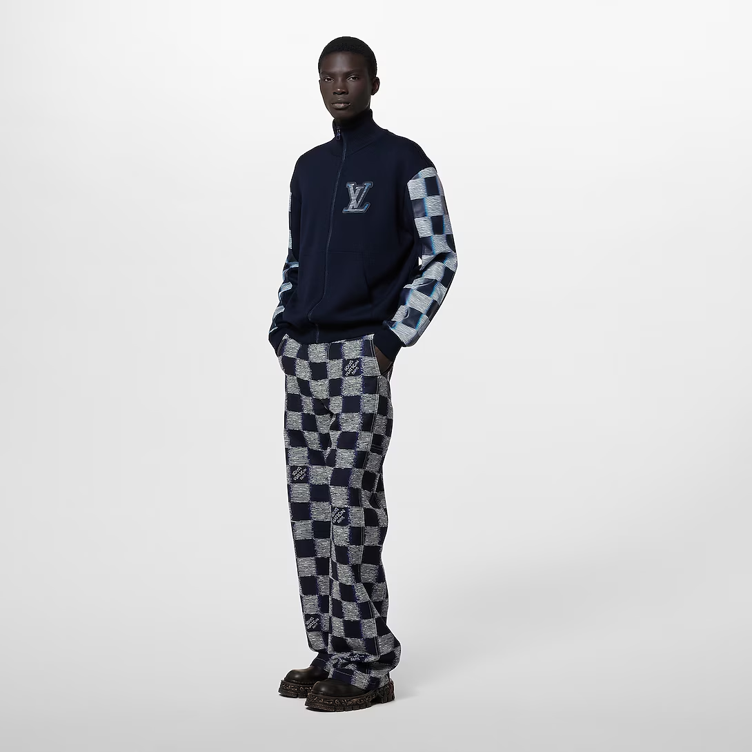 LouisVuitton ウール&レザー トラックトップ ダミエ 1AFANW