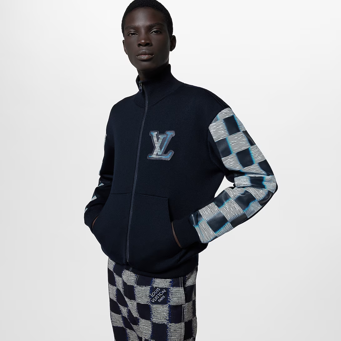 LouisVuitton ウール&レザー トラックトップ ダミエ 1AFANW