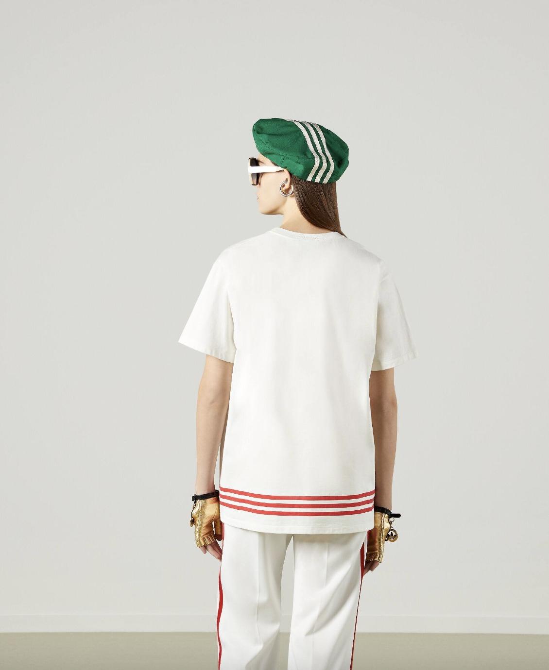 グッチ  adidas×GUCCI コットンジャージー Tシャツ 717422 XJEXI 9095