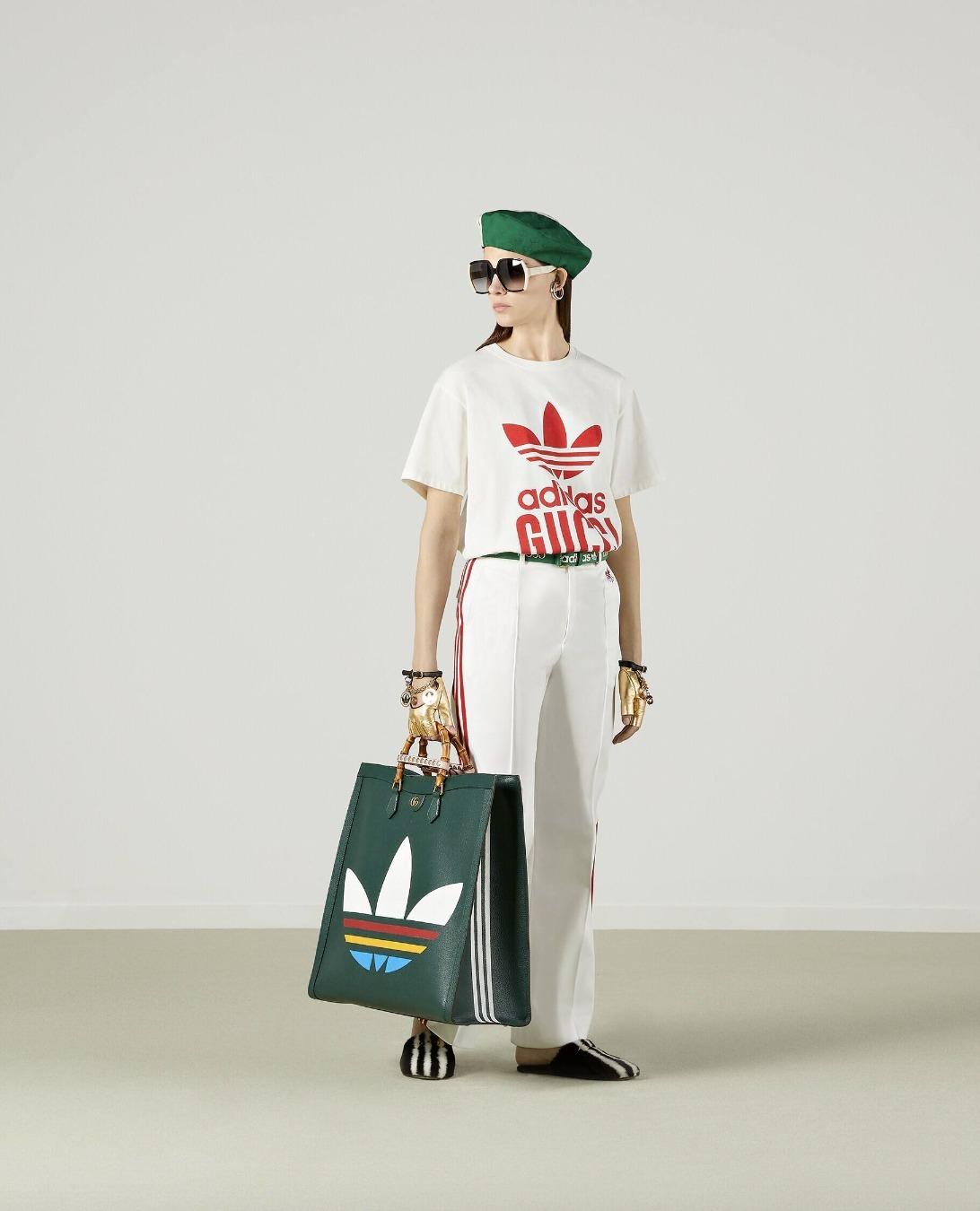 グッチ  adidas×GUCCI コットンジャージー Tシャツ 717422 XJEXI 9095