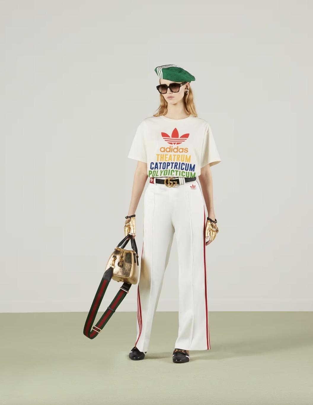 グッチ  adidas×GUCCI コットンジャージー Tシャツ ロゴ 717422 XJEXJ 9095