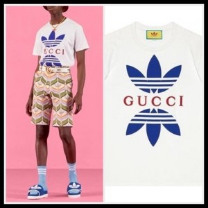 グッチ GUCCIx adidas コットンジャージー T シャツ ホワイト 548334 XJEMJ 9280