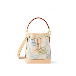ルイヴィトン LOUIS VUITTON ダミエリシャス ナノ・ノエ  巾着風バッグ ピスタチオ N40640