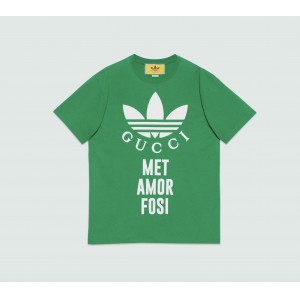 グッチ  adidas×GUCCI コットンジャージー Tシャツ 717422 XJEXH 3791