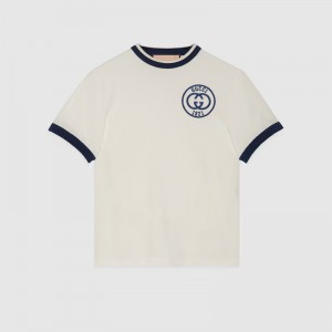 グッチ エンブロイダリー コットンジャージー Tシャツ 756596 XJFV8 9088