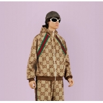 GUCCI ストライプ ジャンボ GGジップジャケット ベージュ 713974 XJETI 2270